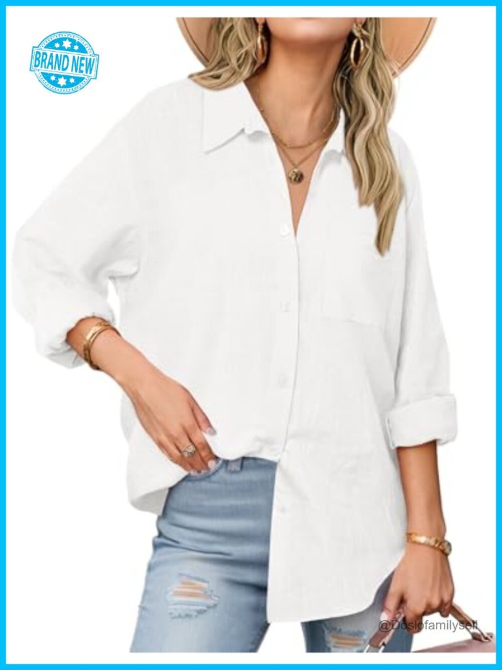Cotton Gauze Button Down Shirt Long Sleeve Casual Blouse